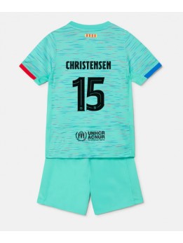 Billige Barcelona Andreas Christensen #15 Tredjedraktsett Barn 2023-24 Kortermet (+ Korte bukser)